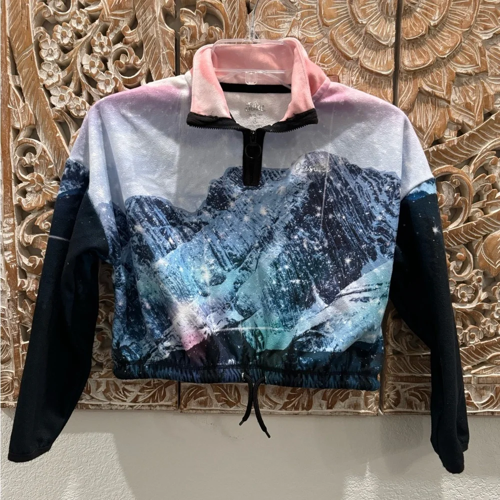 Justice Girls Pullover Sweatshirt, Zipper Collar-size S